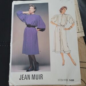 Vogue 1499 Jean Muir Designer Dress Sewing Pattern Size 12 Uncut Vintage 80s
